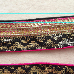 1m インド刺繍リボン スパンコール ビーズ ブレード  民族衣装 7枚目の画像