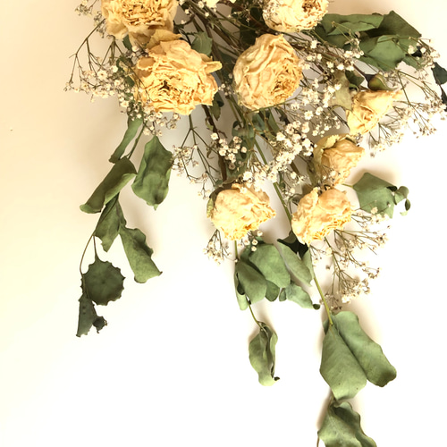 ドライフラワー白薔薇スワッグ スワッグ Rest garden 通販 14186354