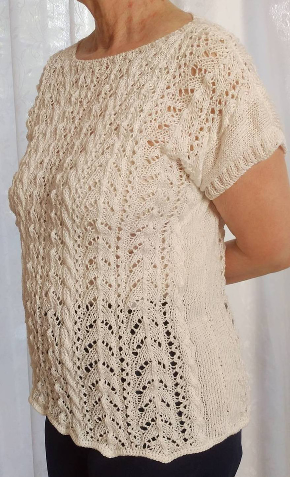 涼しげなレース編みのサマーセーター ニット・セーター ニット工房R