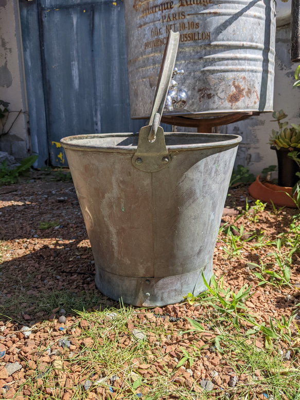 アンティークな家/ ガーデニング 水やり/ アンティークバケツ（Ver.1） エコ ガーデン 銅製 バケツ/ #雨水 4枚目の画像