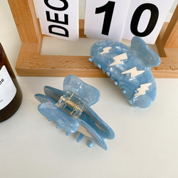 キュートで優しくてユニークなクラウドブルーブルークラウドサンダーサンダーボルトヘアピンヘアアクセサリー日本の気質 4枚目の画像