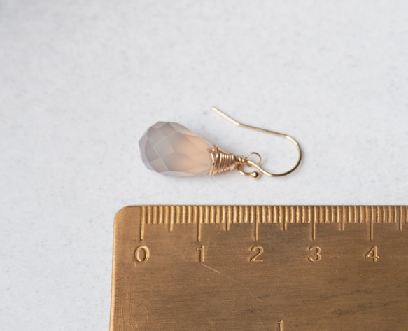 14kgf 灰瑪瑙微光耳環  | 1.5cm 第4張的照片