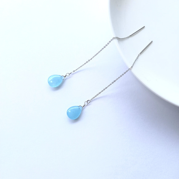 サージカルステンレス カラージェイドアメリカンピアス 2枚目の画像