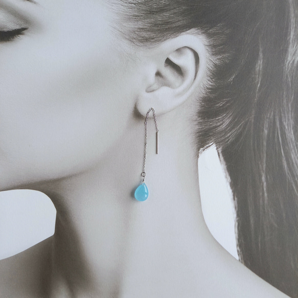 サージカルステンレス カラージェイドアメリカンピアス 6枚目の画像