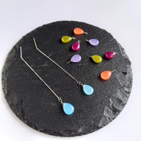 サージカルステンレス カラージェイドアメリカンピアス 5枚目の画像