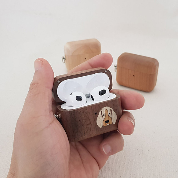 木製インレイの木製エアポットケースAirpods第1/2,第3世代 Airpods Pro
