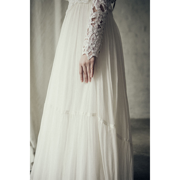 ”Wistaria” separate dress/ Kids130-140cm / White 5枚目の画像