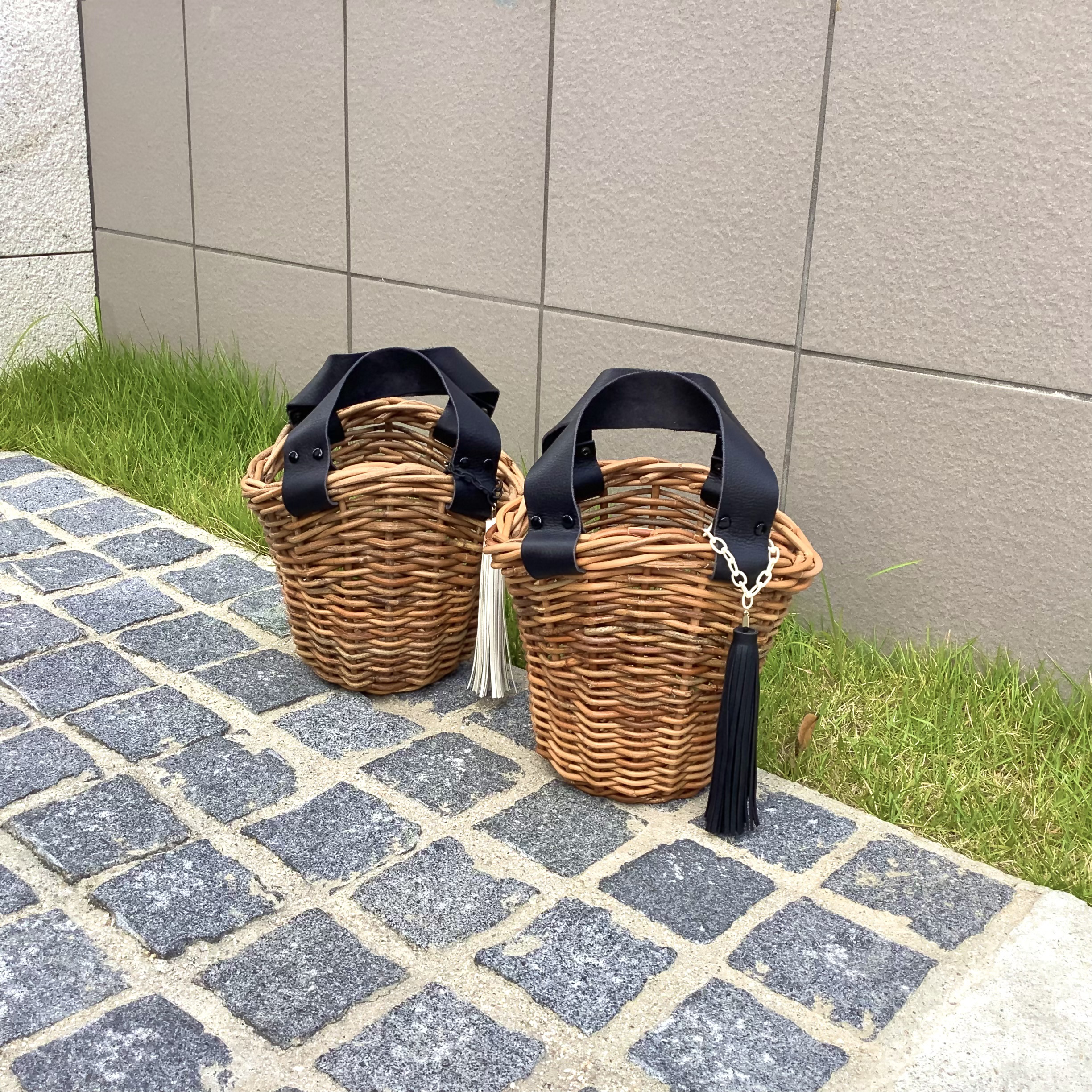 カゴバッグ　本革 arron