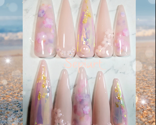 ネイルチップ☆付け爪☆ジェルネイル~鬼ロング/ロングポイント
