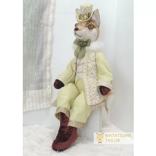 ぬいぐるみ インド刺繍リボンの狐紳士 ぬいぐるみ 綿爪TAILOR 通販