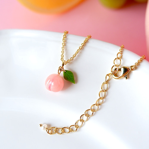 creema限定！夏の福袋・ちっちゃな桃のイヤリング、ピアス&ネックレス