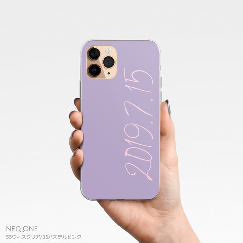 スマホケース Android iPhone 名入れ 選べるカラー イニシャル