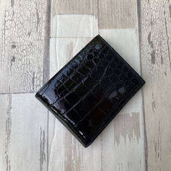 【rank 特S】【ブラック×ブラック】シャイニング クロコダイル クロコ 財布 メンズ レディース 本物 二つ折り財布 7枚目の画像