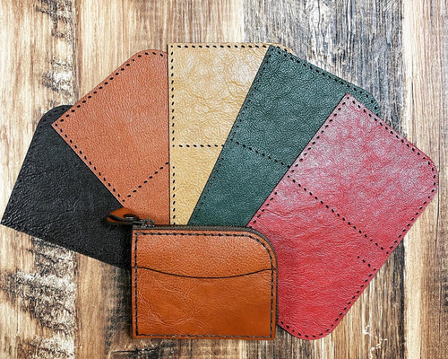 革キット】nicomaオリジナル コンパクトL字ファスナー財布5色あります