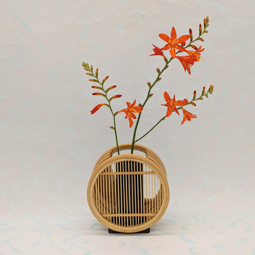 駿河竹細工 花器 三日月 フラワーベース おしゃれインテリア 涼しげ