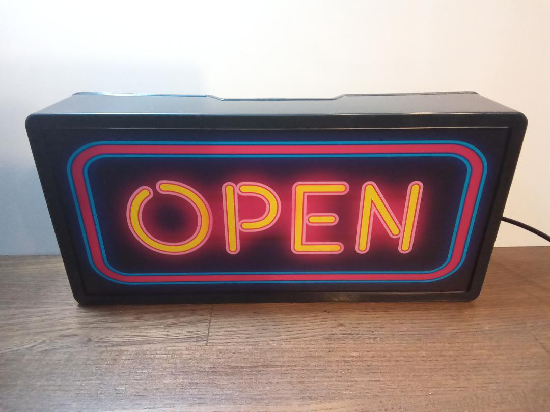 OPEN アメリカン オープン 開店 営業中 店舗 テーブル カウンター サイン 看板 置物 雑貨 ライトBOX