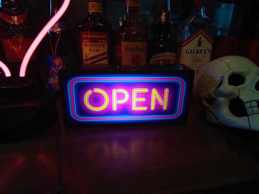 OPEN アメリカン オープン 開店 営業中 店舗 テーブル カウンター サイン 看板 置物 雑貨 ライトBOX