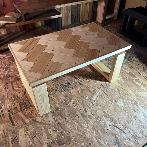 ローテーブル ヘリンボーン | Brown - albero39 長く暮らす家を