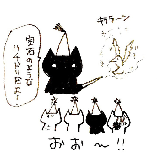 白猫魔法使い」SMサイズ額付きアート作品 アクリル画原画 猫