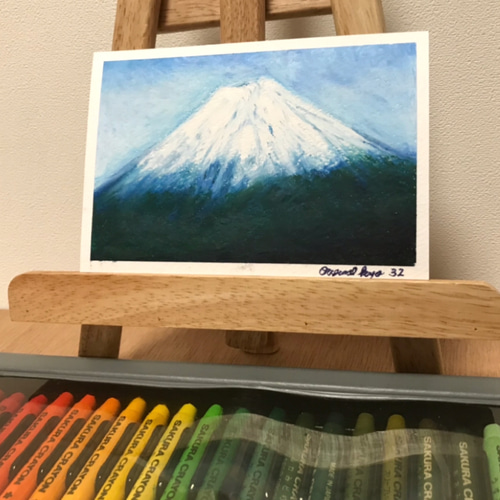 お値下げ⭐️富士山／オイルパステル画／No32 絵画 original-kyo