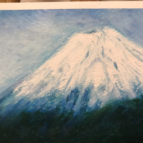 お値下げ⭐️富士山／オイルパステル画／No32 絵画 original-kyo