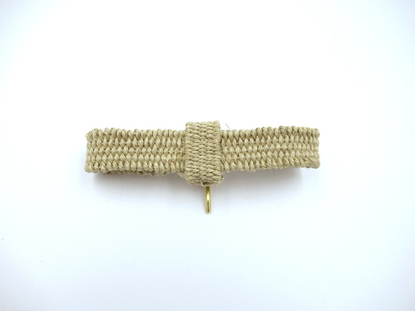 手織りのリネンポニーフック（ナチュラル） 3枚目の画像