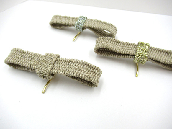 手織りのリネンポニーフック（ナチュラル） 8枚目の画像