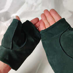 革手袋「『グリ一ン』オープンフィンガー/ミンク貼り 12枚目の画像