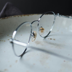 白銀色簡約宇宙青春銀河圓型鏡框 細框古 蕫眼鏡 Japan/glasses 第4張的照片