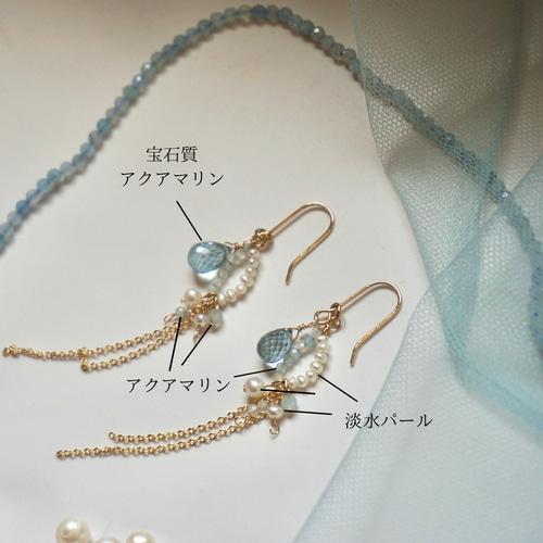 みや♡14kgf 14kgf〉レモン＆スモーキークォーツ ペアシェイプ ピアス