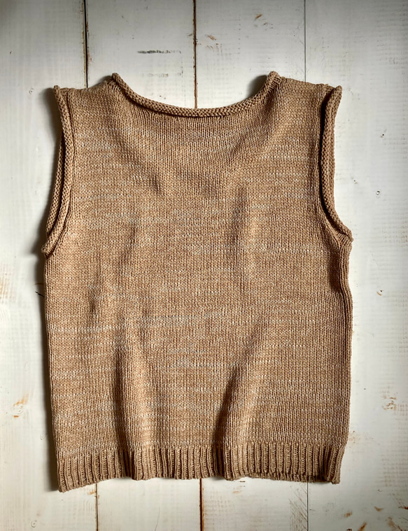 手編み機による　Isla Cotton-Linen Summer Vest 10枚目の画像