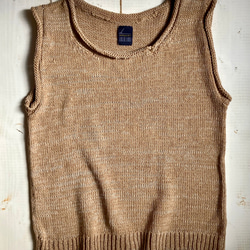 手編み機による　Isla Cotton-Linen Summer Vest 9枚目の画像