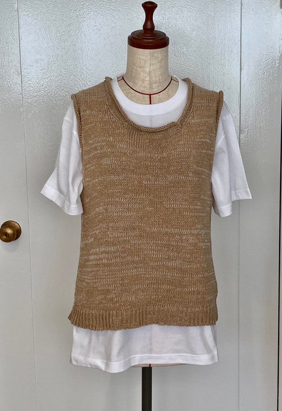 手編み機による　Isla Cotton-Linen Summer Vest 12枚目の画像