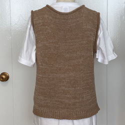 手編み機による　Isla Cotton-Linen Summer Vest 14枚目の画像