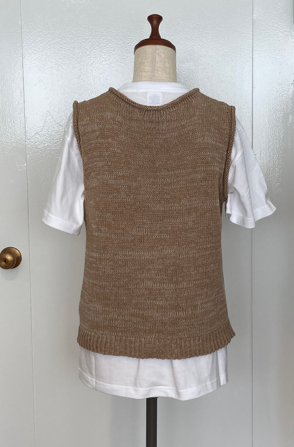 手編み機による　Isla Cotton-Linen Summer Vest 14枚目の画像