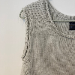 手編み機による　Isla Cotton-Linen Summer Vest 7枚目の画像