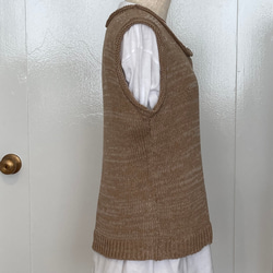 手編み機による　Isla Cotton-Linen Summer Vest 13枚目の画像