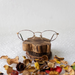 愛媛花海綻放青春末來 焦糖黃金碎花 金絲雕花鏡橢圓框眼鏡 Japan/glasses 第2張的照片