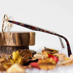 愛媛花海綻放青春末來 焦糖黃金碎花 金絲雕花鏡橢圓框眼鏡 Japan/glasses 第6張的照片