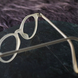 合水山大阪透明イエローマットつや消しロックガールゴールドワイヤー彫刻ミラーオーバルフレームメガネ/眼鏡 3枚目の画像