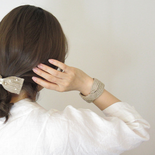 麻のバングル 太め（NEJIRI）装着簡単 大人カジュアル バングル