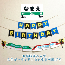 こまちさま バースデーガーランド 踏切付き新幹線のお誕生日ガーランド＊こまち☆はやぶさ