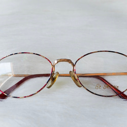 徳島ブロークンドット彫り 春風 金線彫りミラー オーバルフレーム メガネ/眼鏡 2枚目の画像