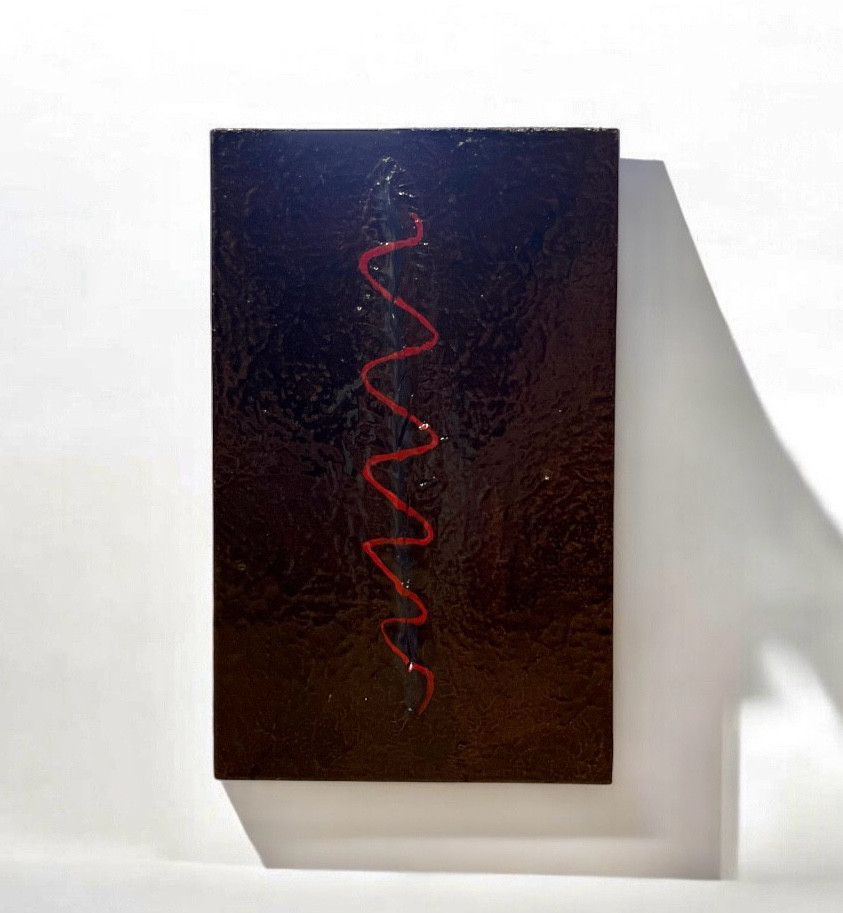 漆塗りアートパネル　/ spiral スパイラル　小さな作品　23cm✖️14cm