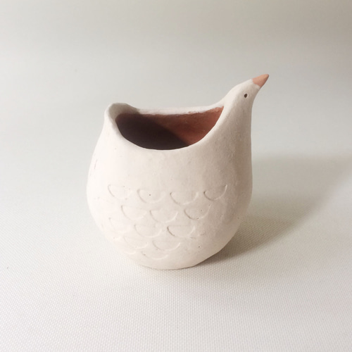 受注制作] TORI TSUBO（素焼きのアヒル 花器） 一輪挿し・花瓶
