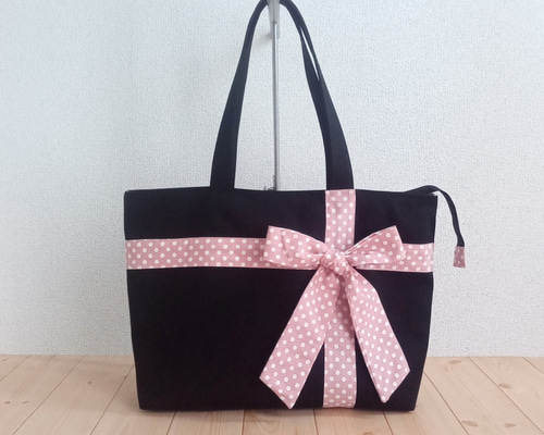 帆布　ドット　くすみブルー　フリル　レッスンバッグ d67481df3619b958cd6d1a0ce93302