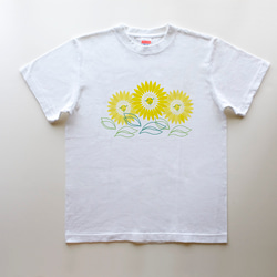 ◆ なつなつガールズ 　5.6oz　Tシャツ　white / ひまわり 4枚目の画像