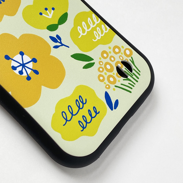【iPhone】カラフルフラワー・グリップケース 北欧 スマホケース 黄色 花柄 ポップ 6枚目の画像