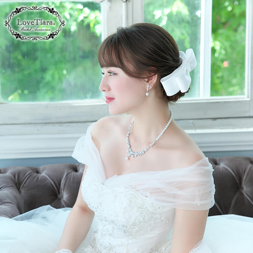 リボンボンネ【グレース】H-168|花嫁 結婚式 ウエディング 披露宴 上品