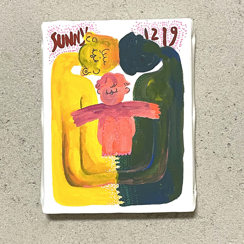 15×15 正方形キャンバス 2-5人（匹）家族絵 絵画 the nephew 通販